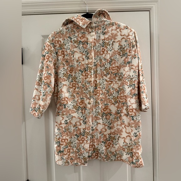 NWT Zimo Floral Print Angled Placket Double-Front Shirt Women’s Size 2 - Picture 8 of 10